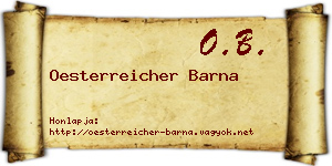 Oesterreicher Barna névjegykártya